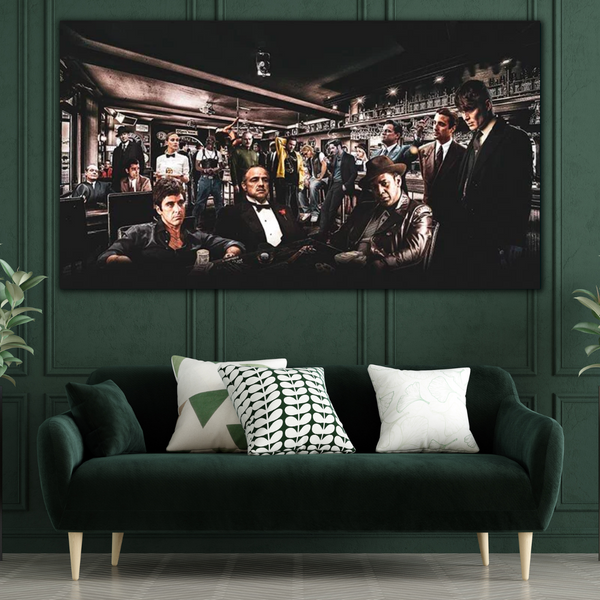 Godfather Scarface Character Canvas Wall Art-Wall Posters