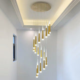 Cone Tubes Staircase Chandelier: Exquisite Illumination