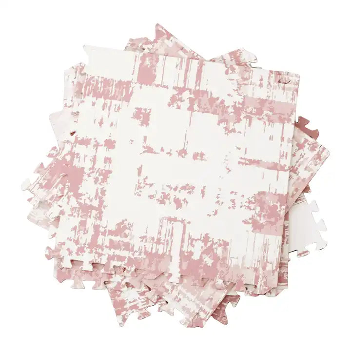 Carreaux de tapis de jeu puzzle en marbre rose