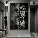 Words Never Quit Poster : Art mural sur toile Lions