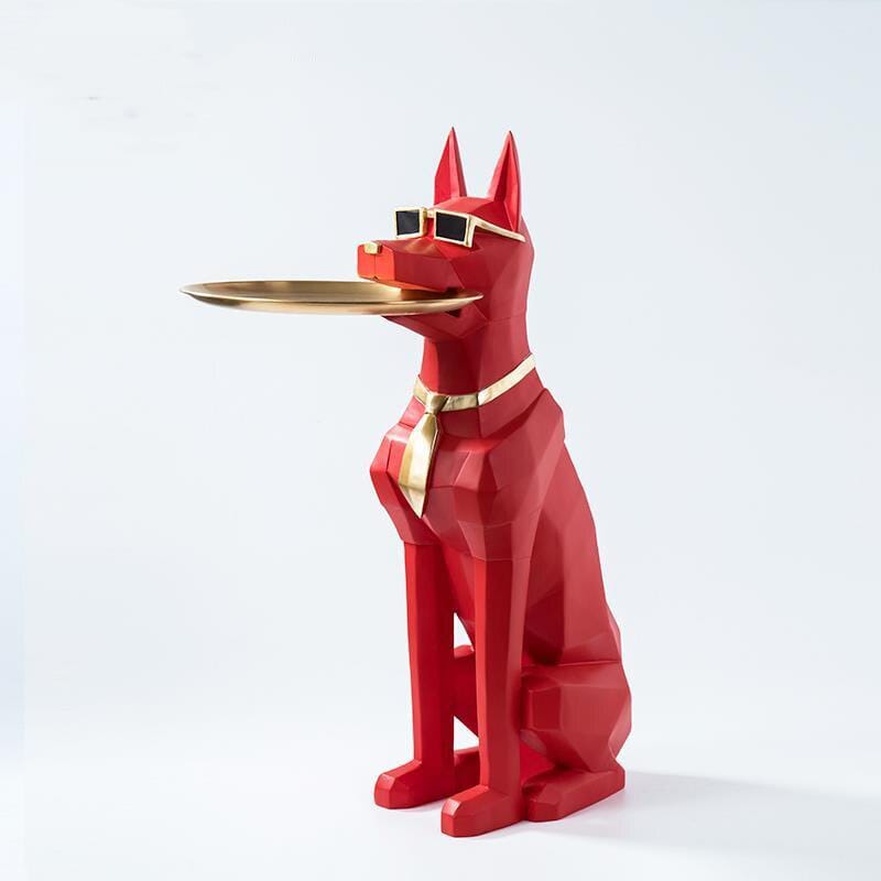 Schäferhund-Tablett-Dekorationsstatue: Exquisite Heimdekoration