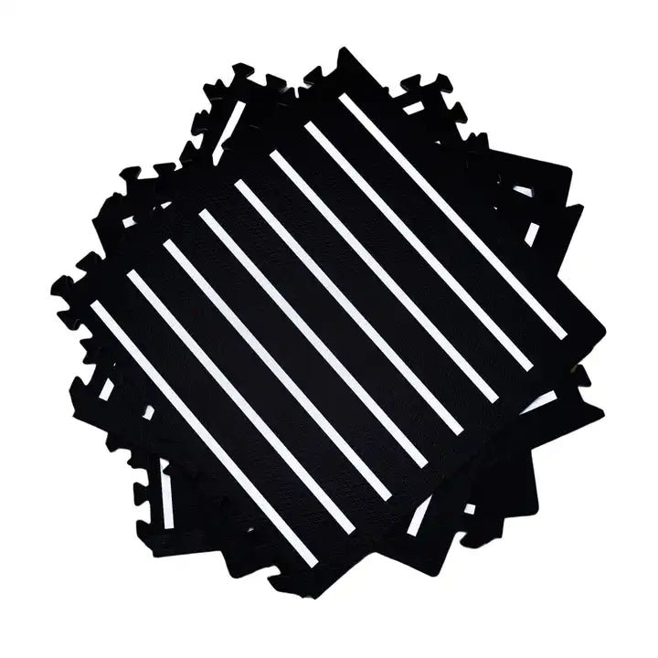 Boho-Puzzle-Spielmattenfliesen – schwarzes Boho-Design