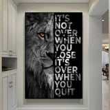 Words Never Quit Poster : Art mural sur toile Lions