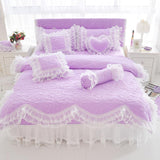 Thick Quilted Lace Bedding set