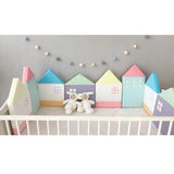 Baby Crib Bumper - Pastel Houses Theme