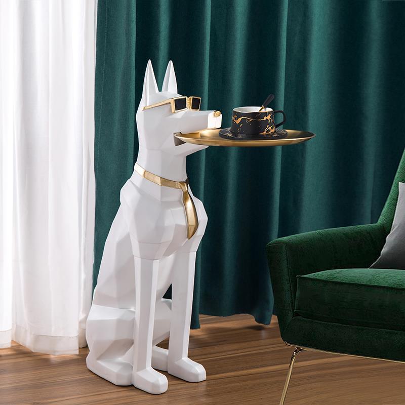Alsatian Dog Tray Decoration Statue: Exquisite Home Décor