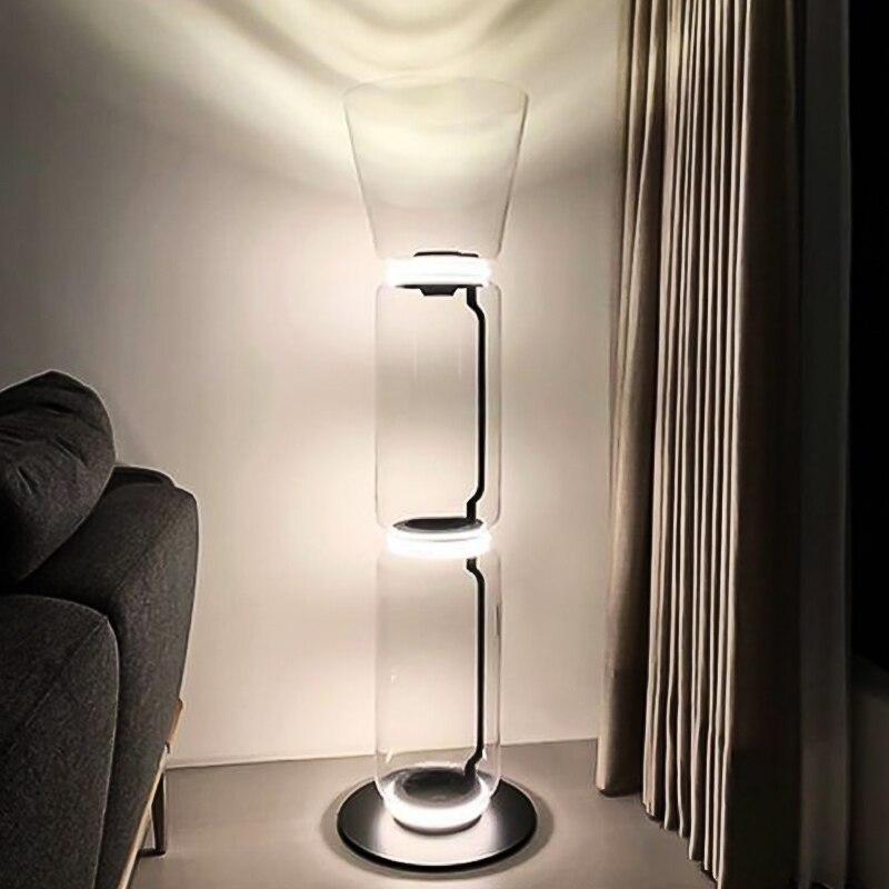 Éclairage de lampadaire en verre à LED pour salon