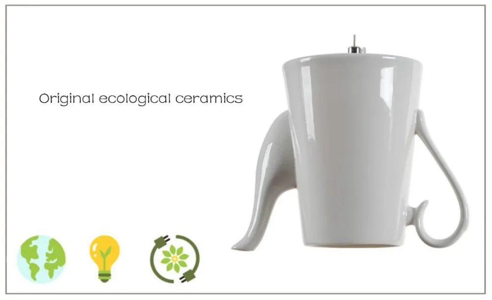 Modern Tea Cup Teapot Crockery Ceramic Led Pendant Lights