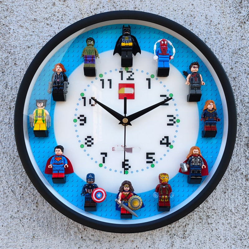 LEGO 3D Building Blocks Superhero Wall Clock