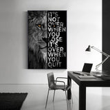 Words Never Quit Poster: Lions Canvas Wall Art