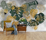 Tropical Wallpaper Mural Monstera Leaf Theme