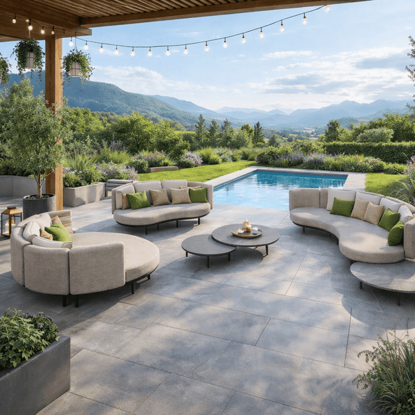 Luna Curve Luxury Modular Outdoor Sofa Set – Garden &amp; Patio Lounge Collection-BabiesDecor.com