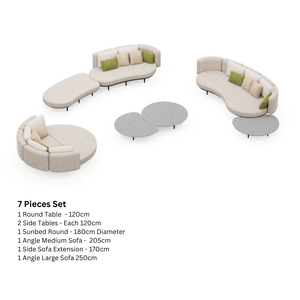 Luna Curve Luxury Modular Outdoor Sofa Set – Garden &amp; Patio Lounge Collection-BabiesDecor.com