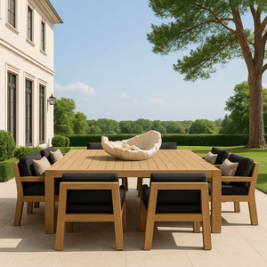 Luxury Teak Solid Wood Outdoor Dining Set for Outdoor-BabiesDecor.com