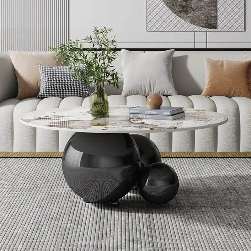 Marble Coffee Table Globe Balls Design - BabiesDecor.com