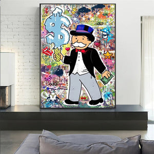 Money Forbes Funny Monopoly Alec Canvas Print-Wall Posters