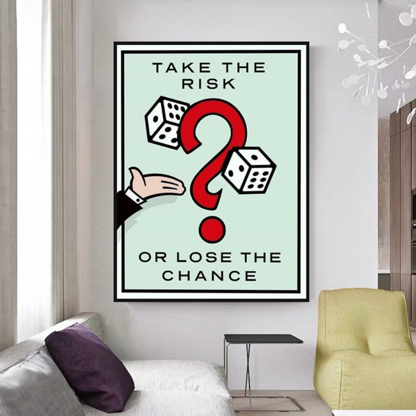 Monopoly Take the Risk Card Canvas Wall Art-Wall Posters