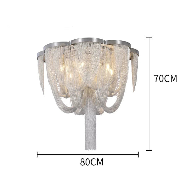 Tassels Art Aluminum Chain Chandelier