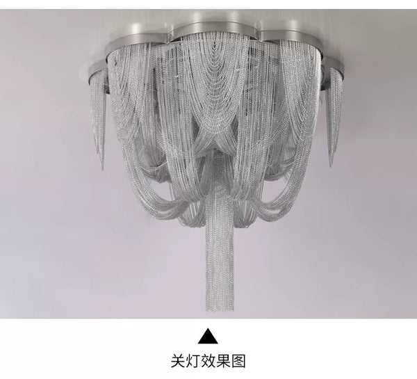 Tassels Art Aluminum Chain Chandelier