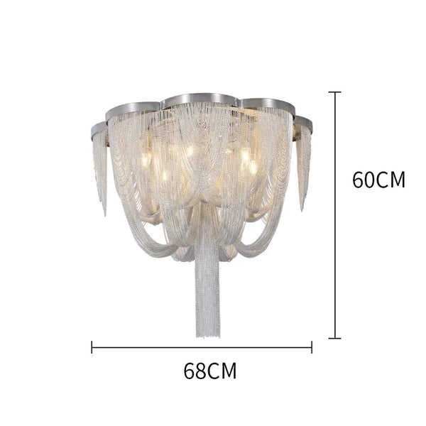 Tassels Art Aluminum Chain Chandelier