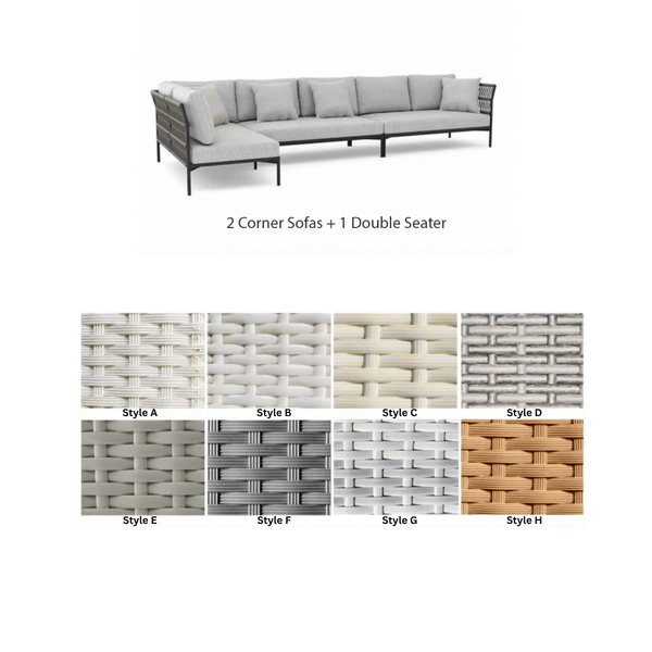 Round Outdoor Rattan Furniture Set – Bamboo Wicker Daybed Collection-BabiesDecor.com