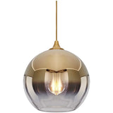 Gold Silver Glass Ball Pendant Light - Elegant Illumination for Your Space
