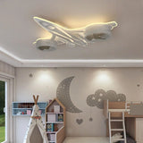 Airplane Ceiling Light with Fan for Kids Room - Light Grey