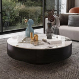 Marble Effect Solid Slab Round Coffee Table