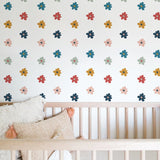 Autocollants muraux marguerites colorés pour anniversaire et décoration de chambre d'enfant