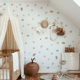 Boho geometrische Terrazzo-Kinderzimmer-Wandaufkleber – abnehmbare DIY-Aufkleber