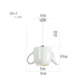 Lampes suspendues Led en céramique de vaisselle de théière de tasse de thé moderne