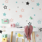 Cartoon Stars Wall Sticker - Colorful Childrens Room Decor