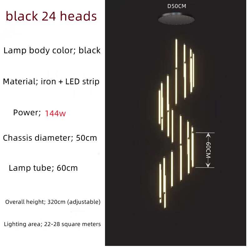 Lustre d'escalier à barres LED : illuminez votre espace