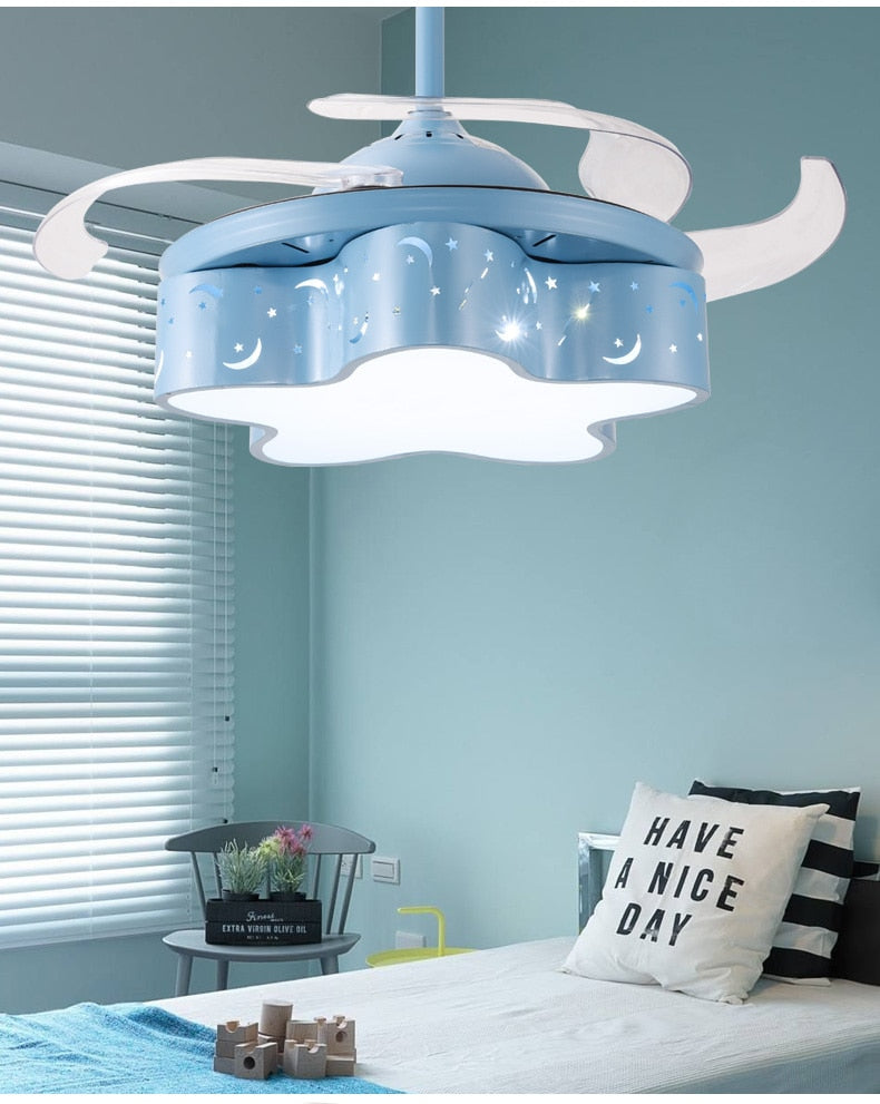 Star LED Light with Fan - Modern Ceiling Fan for Kids Room