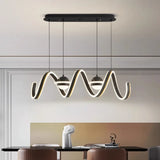 LED-Kronleuchter mit spiralförmigen Ringen für die Kücheninsel 