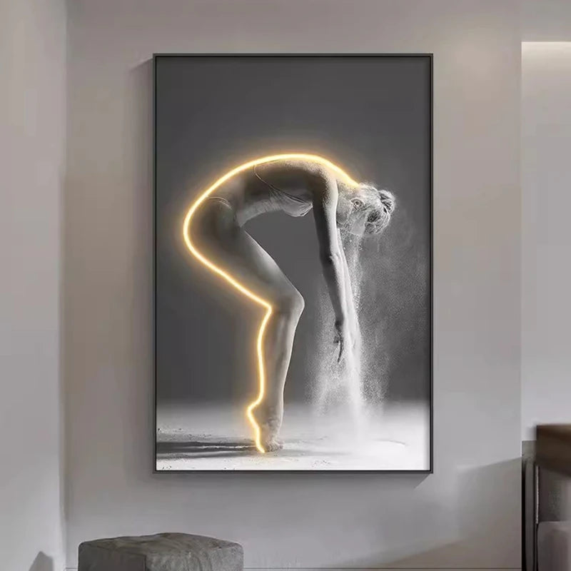 Leuchtende LED-Wandlampe für Mädchen mit abstrakter Kunst