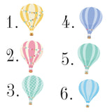 Cloud and Hot Air Balloon Baby Name Crib Bedding Set | Baby Shower Gift Bedding Set