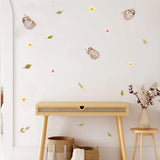 Niedliche Faultier-Wandaufkleber – abnehmbare Blumenaufkleber für die Kinderzimmerdekoration