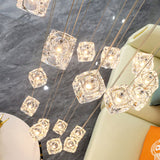 Square Crystal Cubes Chandelier – Exquisite Lighting Fixture