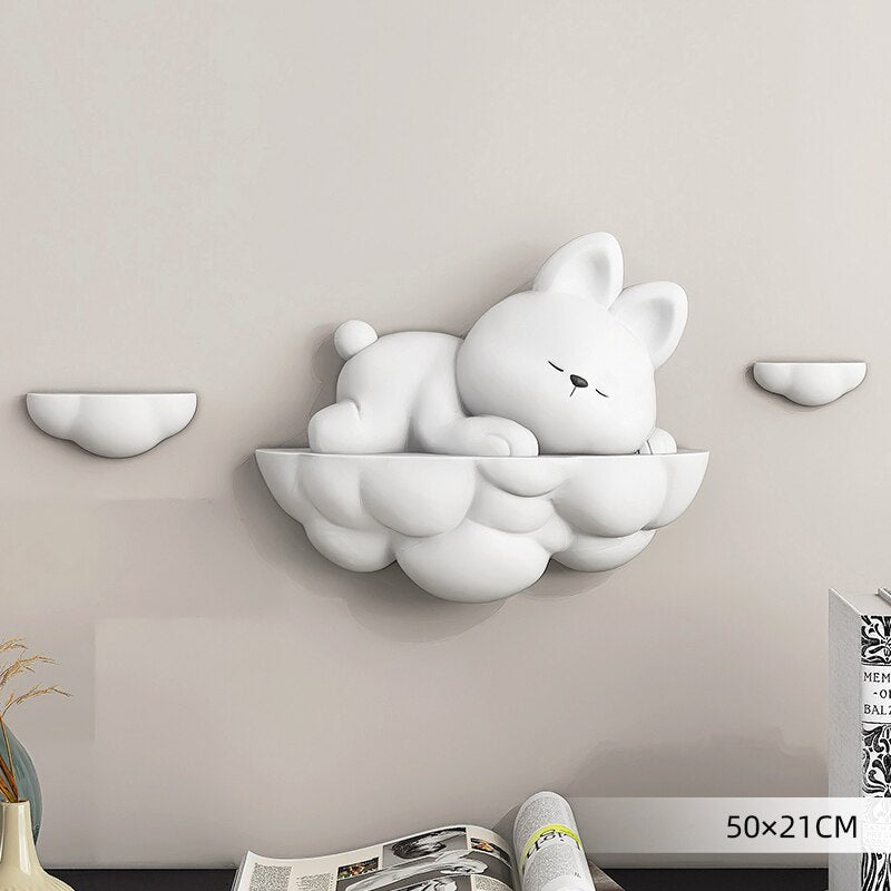Rabbit on Clouds Three-dimensional Wall Decor for Kids Room