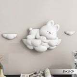 Décoration murale tridimensionnelle lapin sur nuages ​​pour chambre d'enfant
