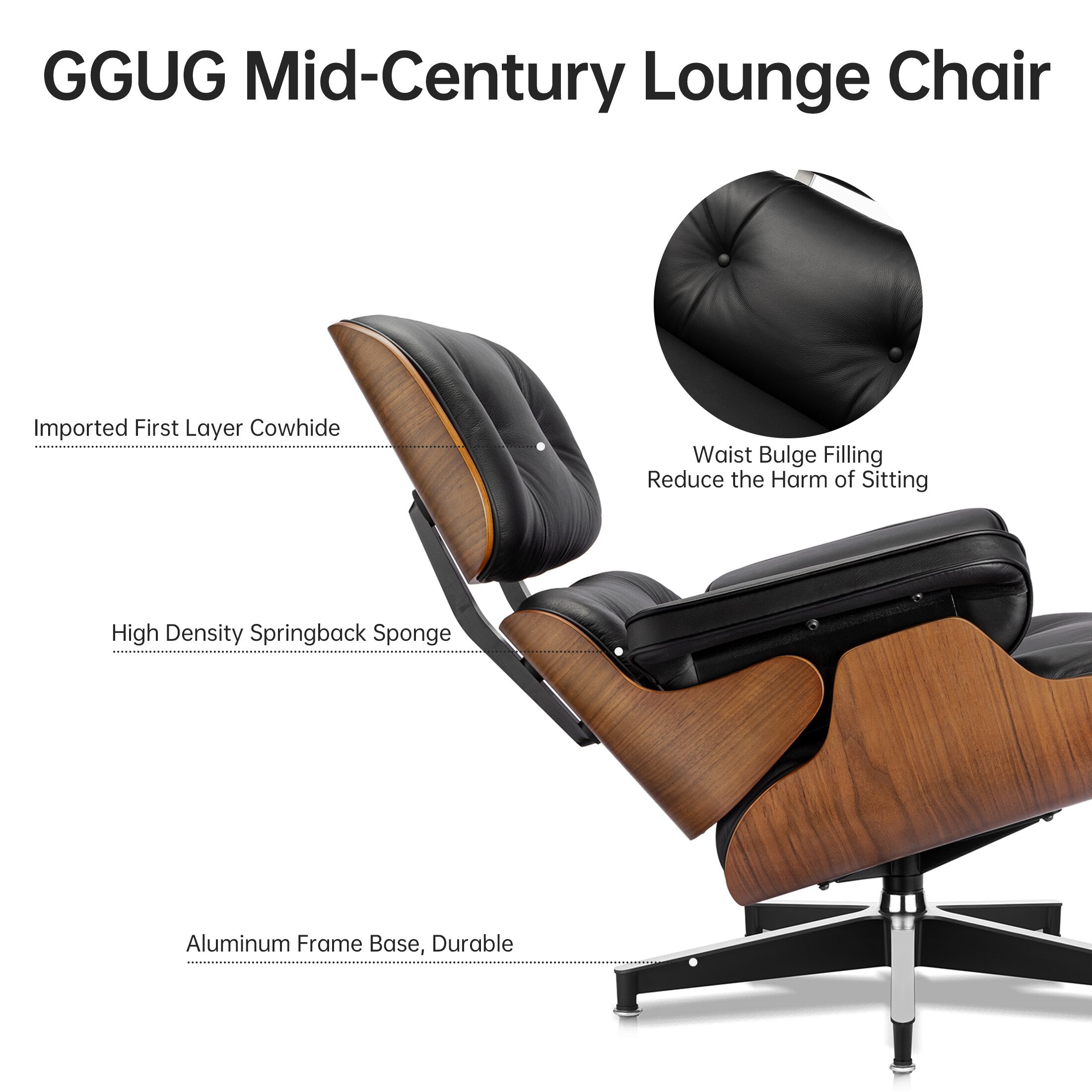 Genuine Leather Lounge Recliner Chair: Authentic Quality