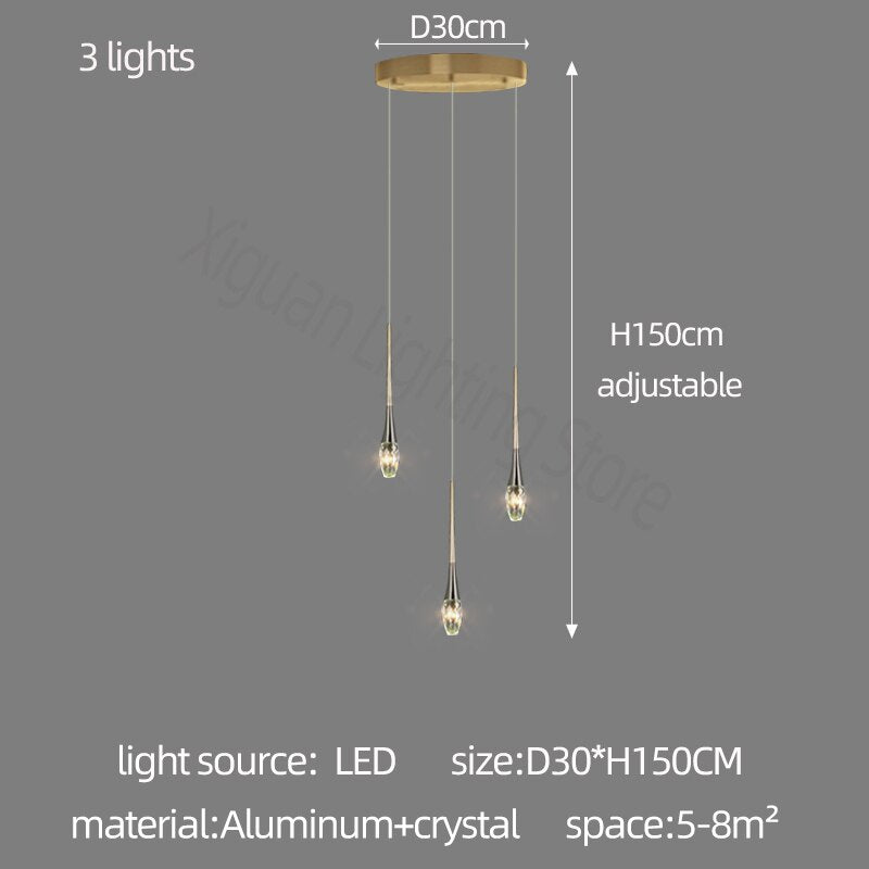 Crystal Drops Staircase Chandelier - Exquisite Home Lighting