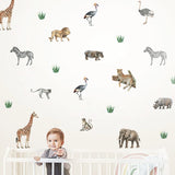 African Animal Wall Stickers for Kids Rooms and Home Decor