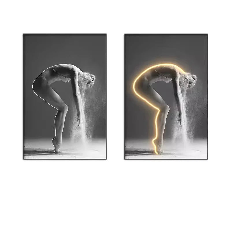 Leuchtende LED-Wandlampe für Mädchen mit abstrakter Kunst