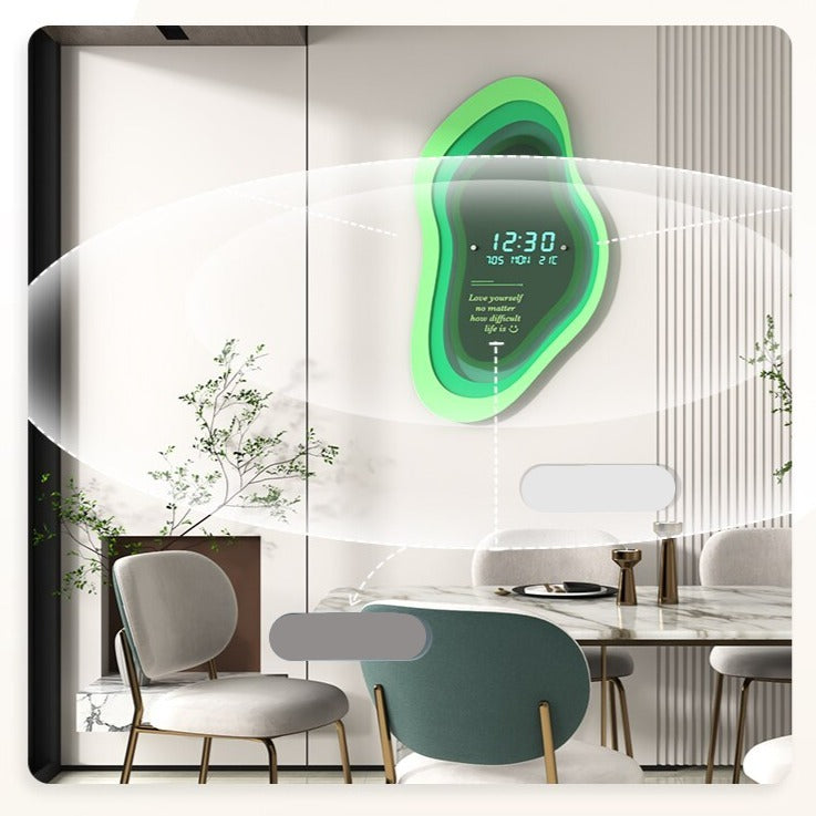 Neon LED Wall Cloud with Calendar & Temperature