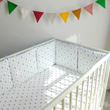 Cotton Cartoon Nursery Bedding Set - 6pcs Baby Cot Cot Bumper Combo