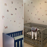 Kinderzimmer-Aufkleber – Boho-Cartoon-Aquarell-Tier-Wohndekoration
