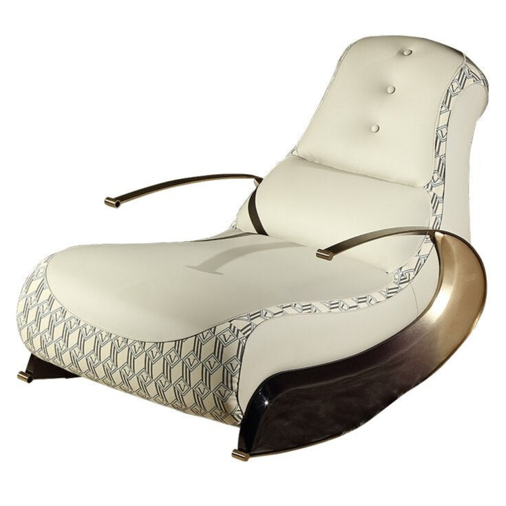 Italian Designer Luxury Leather Sofa Rocking Chair