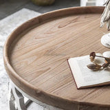 American Retro Solid Oak Wood Coffee Table Set